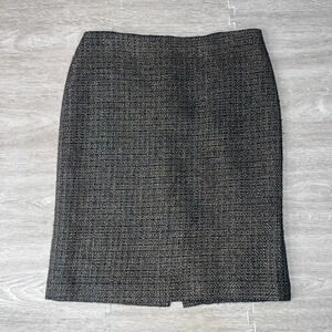 Talbots Women's Tweed‎ Pencil Skirt Black Size 10 Petite Knee Length